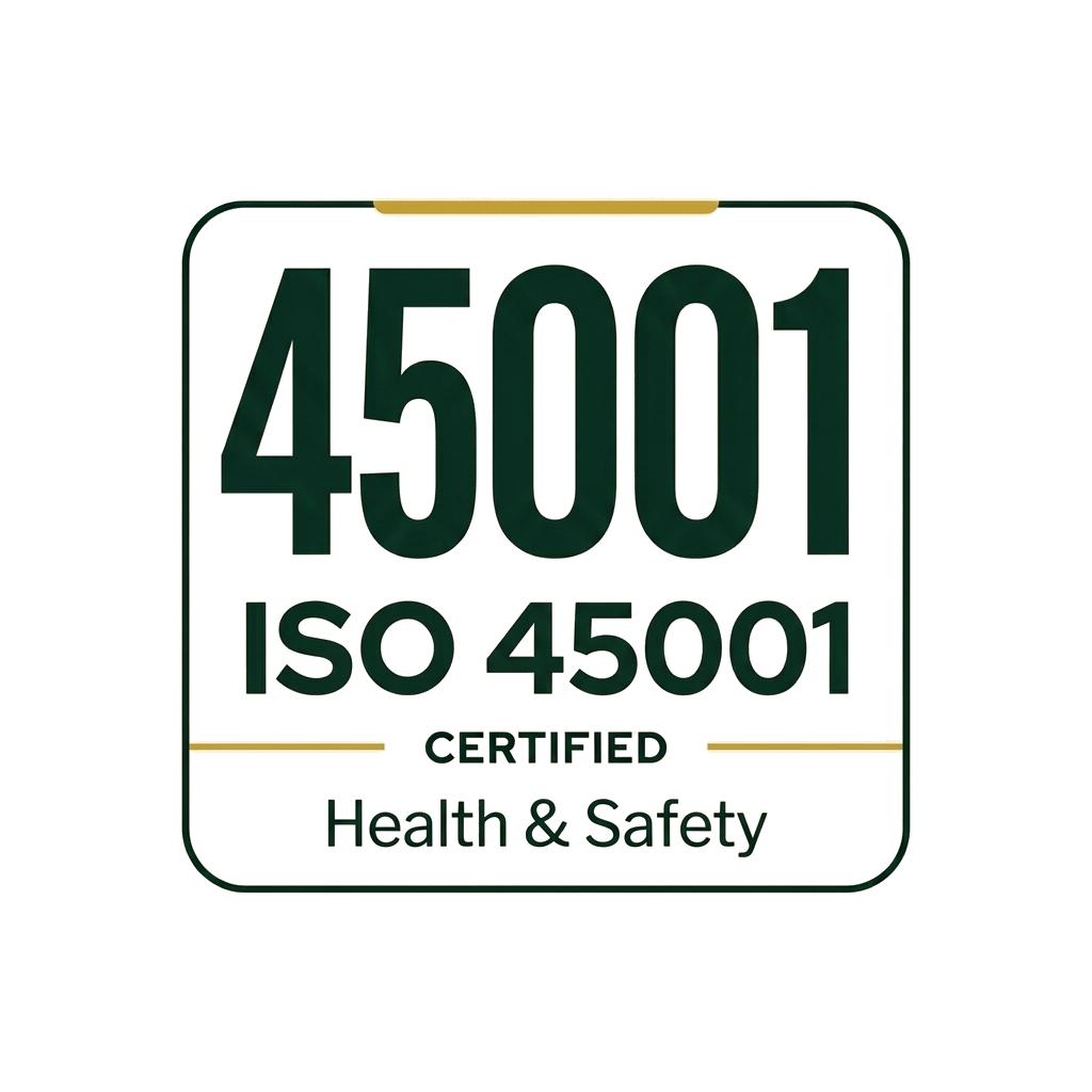 ISO 45001 Certified — Health & Safety
